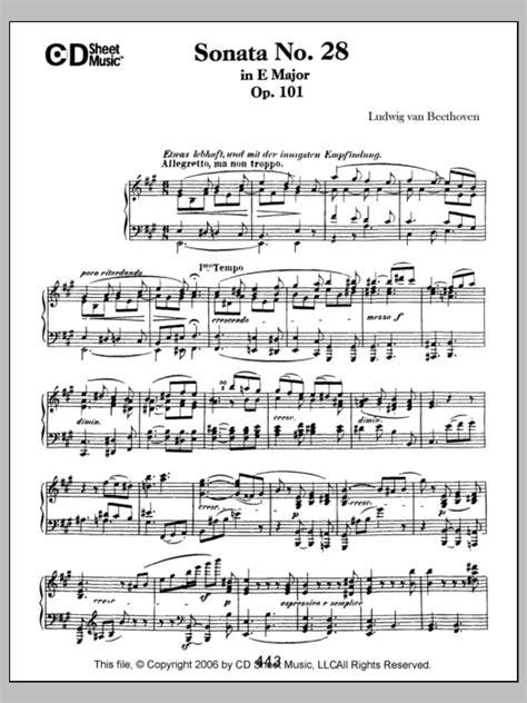  Beethoven: Sonata No. 28 In A Major, Opus 101 by Ludwig Van Beethoven